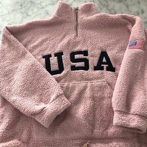 USA Embroidered Sherpa Quarter Zip